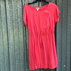 Old Navy Coral Short Sleeve Lined Dress with tie